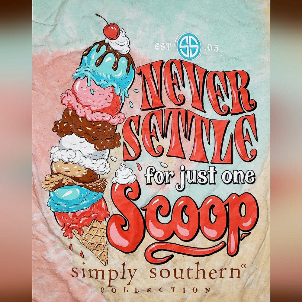 SIMPLY SOUTHERN WOMEN'S SHORT SLEEVE TIE DYE GRAPHIC TEE SHIRT SIZE SMALL
